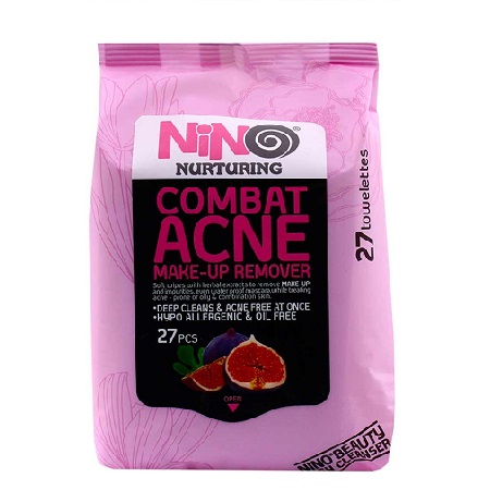 دستمال مرطوب آرایش پاک کن ضد آکنه نینو